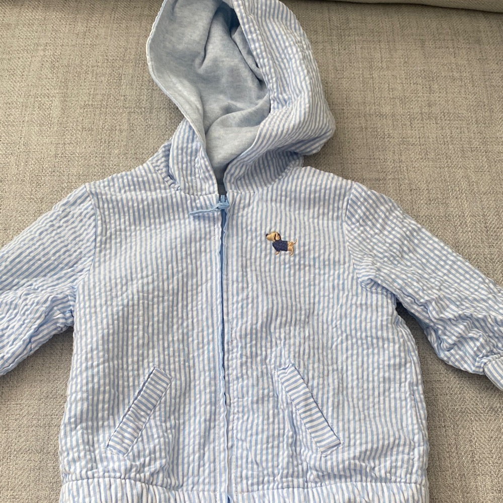 Little Me Seersucker Zip Up Jacket